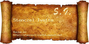 Stenczel Ivetta névjegykártya